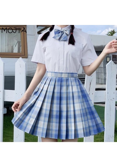 3 Adet Kadın Anime Okul Üniforması Seti Yaz Jk Kısa Gömlek Ceket Etekler Takım Elbise Gri