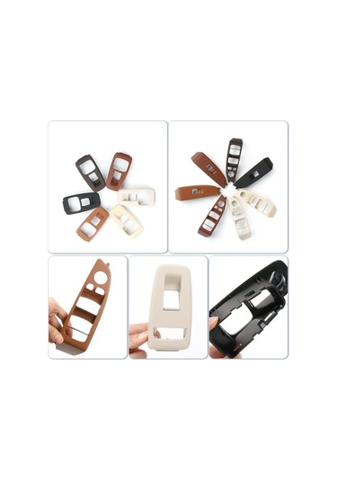 Lhd Araba Ön Sol Sağ Pencere Kaldırıcı Anahtarı Dış Çerçeve Panel Kapak Regülatörü Rear A Dark Brown 1 Piece Set