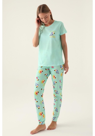 Roly Poly 3403 Callım Kadın Kısa Kol Pijama Takımı Nil