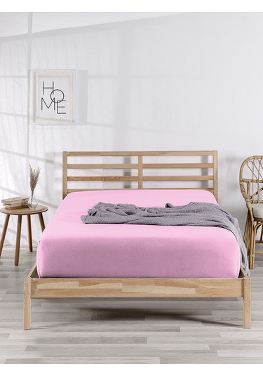 %100 Pamuklu Tek/çift Kişilik Lastikli Çarşaf Fitted Jersey Penye Çarşaf Pembe