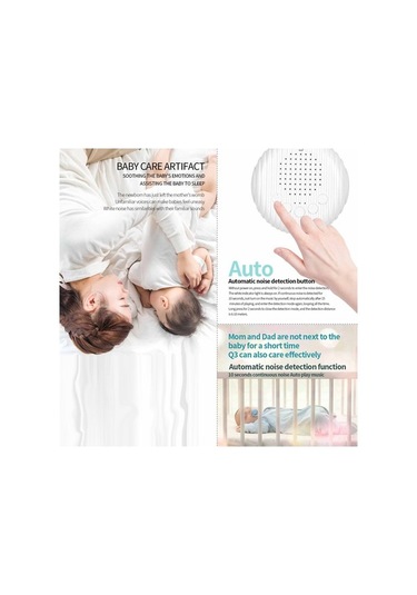 Fortunelane Z3 Bebek Uyku Aleti: Zamanlayıcı, Ses Ayarlı Otomatik Gürültü Algılama Beyaz, Usb Şarjlı Beyaz