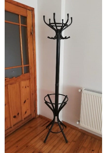 Teknor Lüks Siyah Metal Portmanto Askılık Siyah