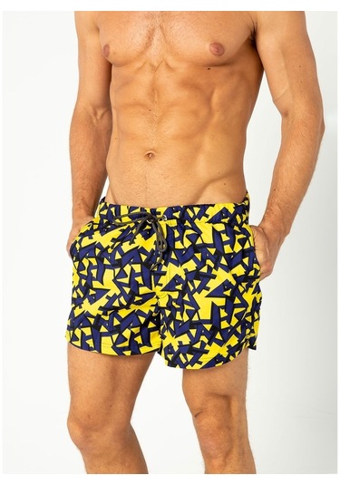 Herrmen Amorf Sarı Mor Şort Mayo Sarı