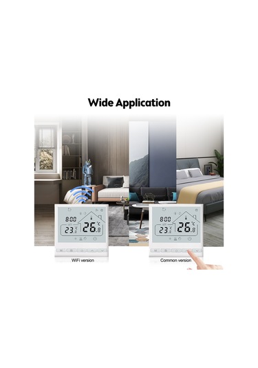 Dofolink Beyaz Akıllı Sıcaklık Kontrolörü, 5+2 Haftalık Programlama, Led Ekran, 3a Su Isıtma, 0-45 C Aralığı, Ac 108-260v