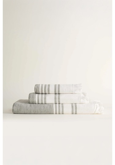 Ecocotton Erva Haki %100 Organik Pamuk Keten 3 Parça Havlu Seti Haki