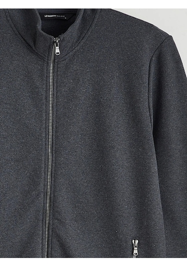 Lc Waikiki Antrasit Standart Kalıp Dik Yaka Erkek Fermuarlı Sweatshirt
