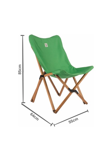 Bag The Joy Ahşap Kahverengi İskelet - Yeşil Kılıf Sandalye Yeşil