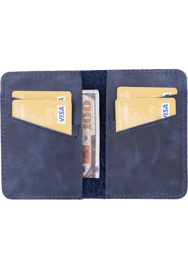 Enrico Slim Deri Kartlık Tn5 Antik Mavi