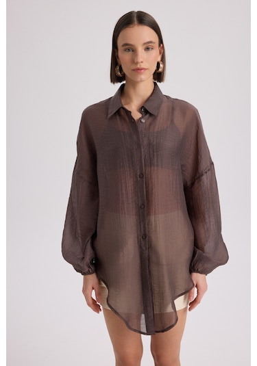 Mai Collection Mai Studios Co. Lyra Oversize Kahve Gömlek Kahve