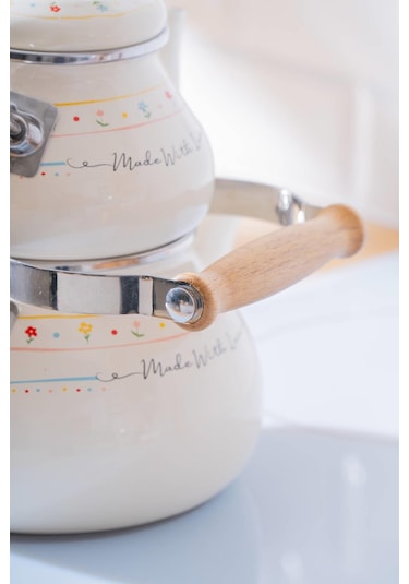 Made With Love Emaye Çaydanlık Takımı - 1/2 Lt Renkli