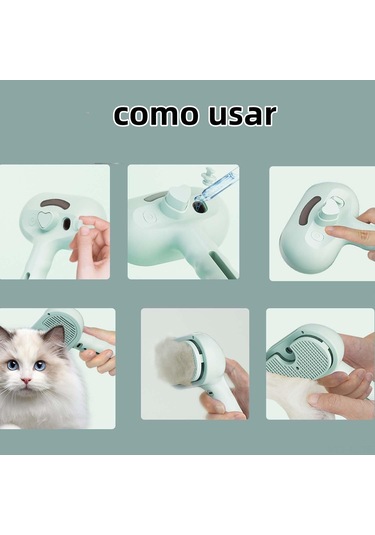 Hombey Mascota Tüy Kaldırıcı Sprey Çekiç - Kedi Köpek Tüy Alıcı, Elektrostatik Azaltıcı, Usb Şarjlı, Beyaz