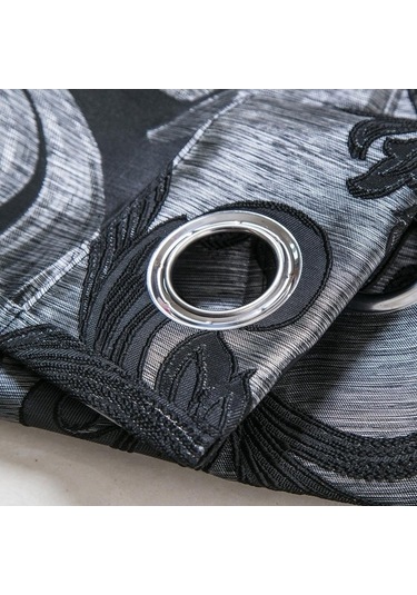 Novahub 1 Adet Jakarlı Gri Perde Balkon Kapısı 40% Yarı Karartma W150cm L200cm Ev Dekor Lozujoju Gri