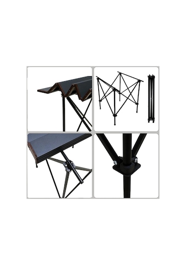 Gray Wolf Alüminyum Deluxe Katlanır Kamp Masası Taşıma Çantalı Alm102 Siyah