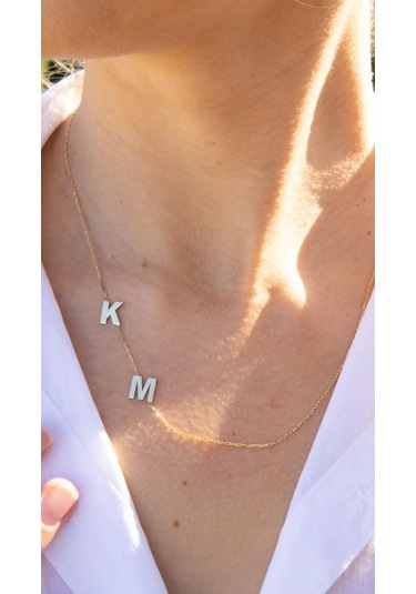 Altın Dikey Harf Kolye