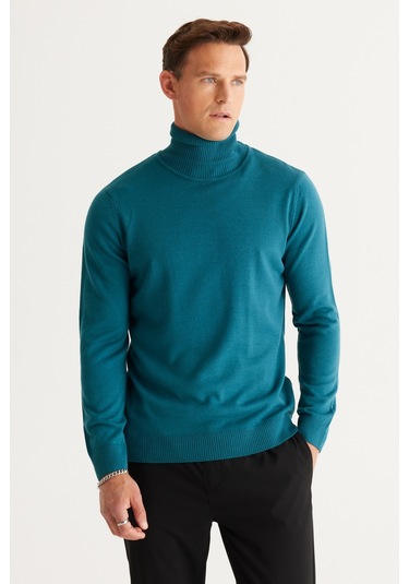 AC&Co / Altınyıldız Classics Erkek Petrol Standart Fit Tüylenme Yapmayan Tam Balıkçı Yaka Triko Kazak Petrol AC&Co / Altınyıldız Classics Erkek Petrol Standart Fit Tüylenme Yapmayan Tam Balıkçı Yaka Triko Kazak Petrol