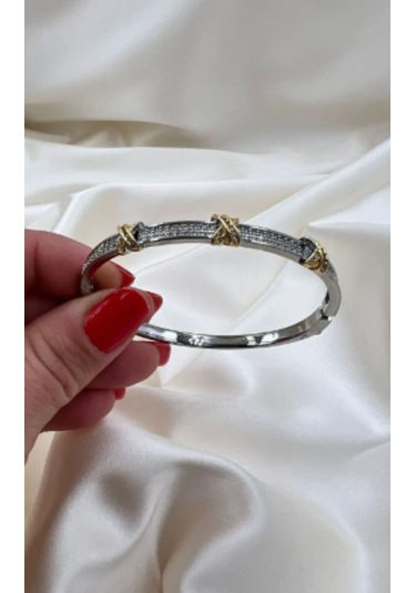 Bb İthal Xoxo Kelepçe Bilezik Altın - Gümüş