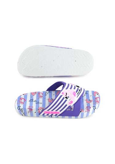 Gezer Kız Çocuk Yazlık Ballerina Pu Islak Zemine Uygun Ev Banyo Bahçe Havuz Terlik Eflatun