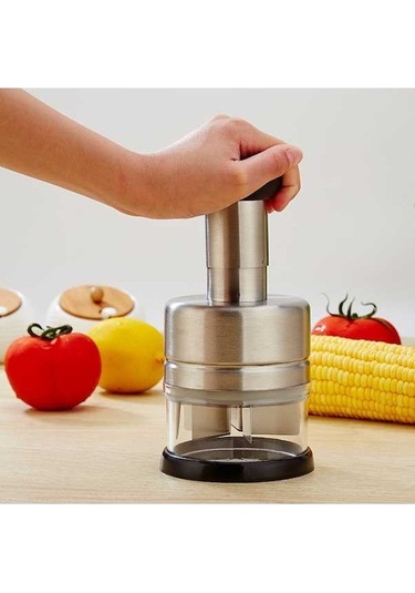 Dancemonkey Cbtx Çelik Sebze Kesici Mutfak Aletleri Soğan Ve Sarımsak Presi Gümüş
