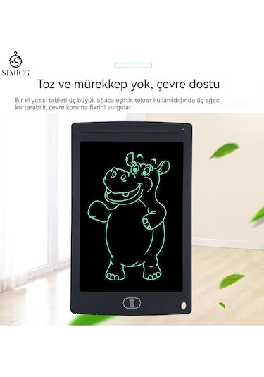 8,5 İnç Lcd El Yazısı Tableti Lcd Elektronik Kara Tahta Renkli Vurgulama Açık Mavi