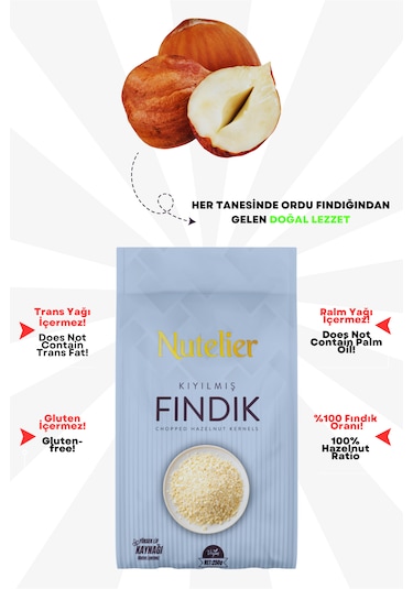 Nutelier Kavrulmuş Kıyılmış Pirinç Fındık 250 G