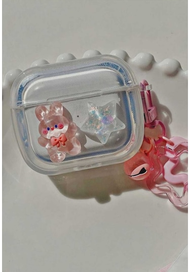 Iphone Pro/pro2 Nesil Uyumlu Koruyucu Bluetooth Kulaklık Kılıfı Tavşan Figürlü Tavşan Airpods Pro/pro2 Nesil