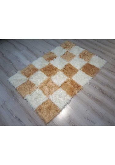 Yamalı Home Style Post Halı Krem Kahve 120 x 180 Cm