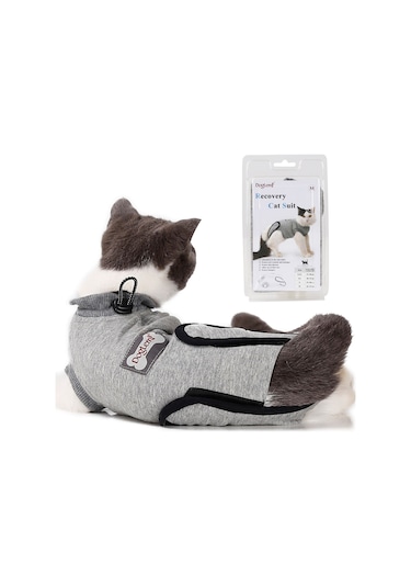 Moveevo Ameliyat Sonrası Kedi Koruma Tulumu Evcil Hayvanlar İçin Nefes Alabilen Giysiler