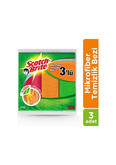 Scotch Brite Mikrofiber Temizlik Bezi 3 Adet Çok Renkli