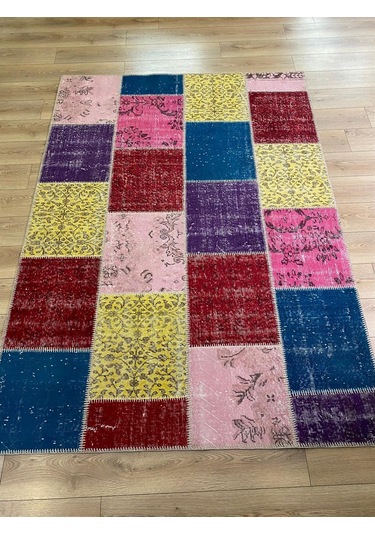 Çam Halı Pw726 Multi El Dokuma Patchwork Yün Halı - 170x240