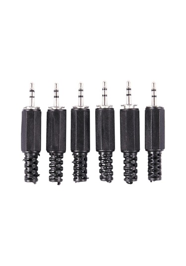 6 Adet 2,5 Mm Stereo Erkek Fiş Jakı Dıy Lehimli Kulaklık Ses Konnektörü - Kaiyi