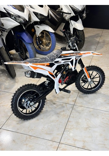 Enbest Benzınlı Çocuk Cros Motoru Hidrolik Frenler 7-17 Yaş Turuncu