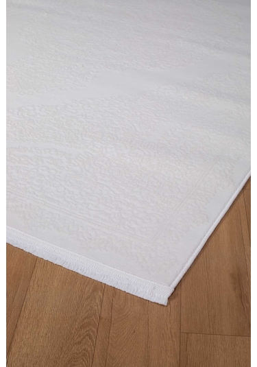 Voyage %100 Akrilik Yumuşak Dokulu Halı Kilim Salon Mutfak Koridor Yolluk Dokuma Makine Halısı Ac-109 Krem