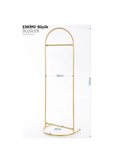 Eskimo İkili Gold Metal Ayaklı Askılık Gold