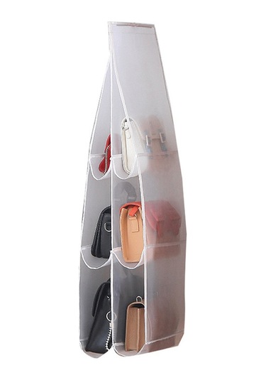 Kosona Beyaz 3 Katlı Dolap Kapısı Askılı Organizer - Toz Proof Ağ Şeritli Çantalar Ve Eşyalar İçin Katlanabilir Depolama Rafı