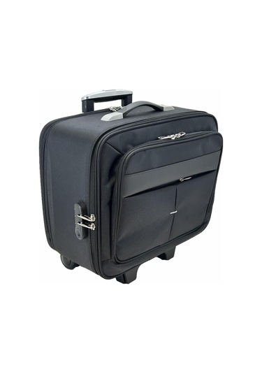Çekçekli Kabin Boy Seyahat Çantası Valiz 30 Litre Siyah