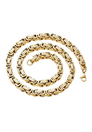 Çelik Kolye Kral Zincir Model 0.5 Mm 55 Cm Bizans Bağlantı Altın Sarısı Gold Gold