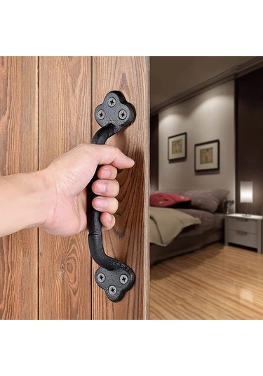 Willowhaven 1 Adet Siyah Vintage Dökme Demir Ahşap Kapı Kolu - Dayanıklı İç Ve Dış Mekan Çekmece Dolap