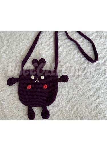 Tavşan El Yapımı Çapraz Çocuk Çanta Pembe