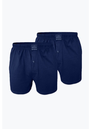 Malabadi Erkek Lacivert 2 Li Paket Geniş Kalıp %100 Pamuk Boxer 024 Lacivert