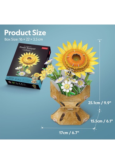 Ayçiçeği Buketi 3d Puzzle W3303h