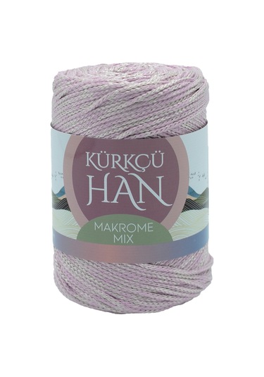 Kürkçü Han Makrome Mix 200gr 120m El Örgü İpi Gri-lila
