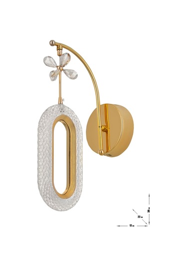 Sessi Power Ledli Modern Lüks Duvar Aplik, 3 Renk: Sarı-beyaz-gün Işığı - Gold Gold