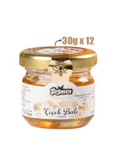 Seğmen Süzme Çiçek Balı Kavanoz 30 G 12'li