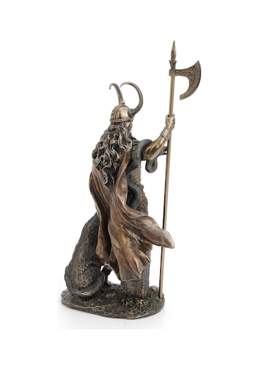 Bronz İskandinav Tanrısı Loki Kötülük Ve Kurnazlık Tanrısı Heykel Biblo Ev Dekoru