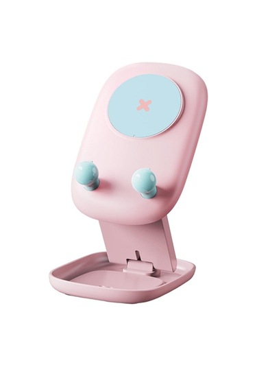 Cep Telefonu Tutucu Hafif Masa Seyahat Tablet Ekran Standı Cradle Dock Pembe