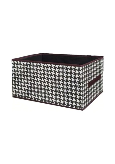 Xiyyadms Houndstooth Desenli Katlanabilir Depolama Kutusu - 44x30x20 Cm Non-woven Dokuma - Çekmeceli, Yığılabilir, Çok Amaçlı Giysi/ev Eşyaları Saklama Kutusu Kapak Ve Bölme Yok