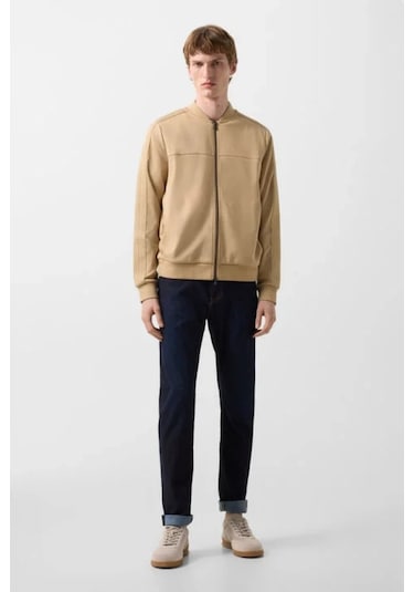 Bogner Lennox Jersey Lüks Sportif Stil, Erkek Ceket Camel
