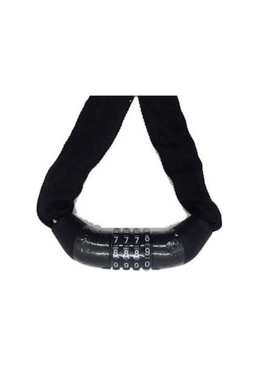 Zozo Bisiklet Zincir Kilit 4 Şifreli 90 CM - 4 MM Kalınlık Siyah