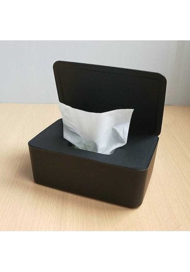 Dancemonkey Kaliteli Malzemeden Üretilmiş, Toz Geçirmez Islak Mendil Kutusu - Pratik Ve Şık Siyah Siyah