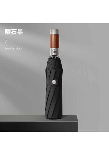 Tam Otomatik Katlanır Şemsiye - Siyah Nano Kaplamalı Upf 50+ Güneş & Yağmur Koruma, 1 Saniyede Açılır/kapanır Siyah